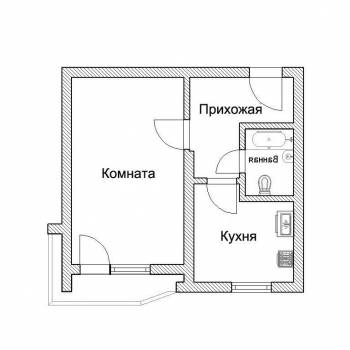 Продается 1-комнатная квартира, 38 м²