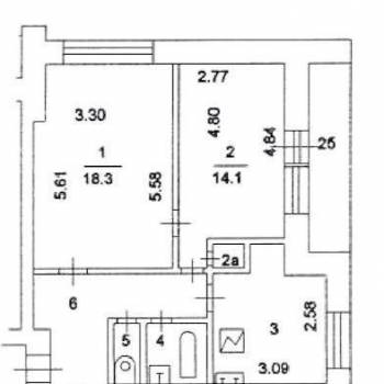 Продается 2-х комнатная квартира, 53 м²