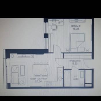 Продается 2-х комнатная квартира, 46 м²
