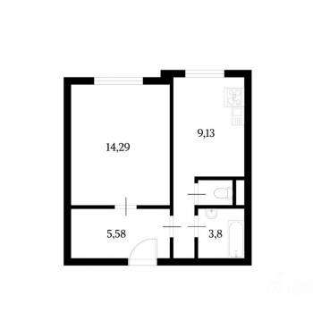 Продается 1-комнатная квартира, 35,6 м²