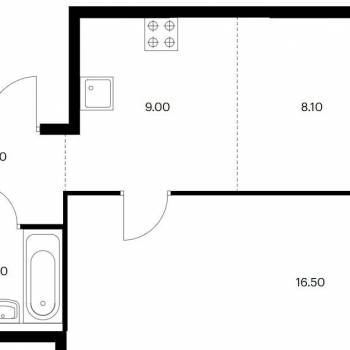 Сдается 1-комнатная квартира, 41,1 м²