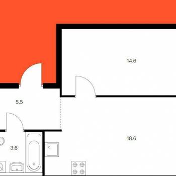 Сдается 1-комнатная квартира, 41,6 м²
