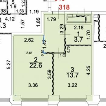 Сдается 1-комнатная квартира, 40 м²