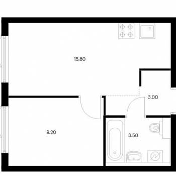 Сдается 1-комнатная квартира, 31,5 м²
