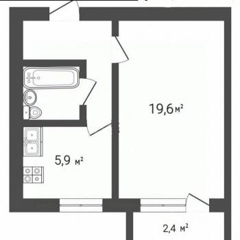 Продается 1-комнатная квартира, 32,7 м²