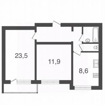 Продается 2-х комнатная квартира, 55,1 м²