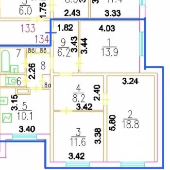 Продается 3-х комнатная квартира, 76,9 м²