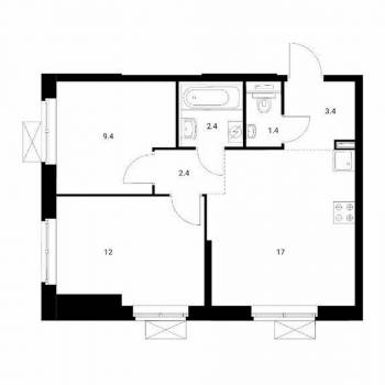 Сдается 2-х комнатная квартира, 48,5 м²