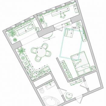 Продается 1-комнатная квартира, 54 м²