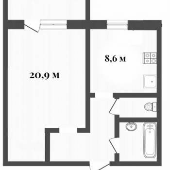 Продается 1-комнатная квартира, 39,8 м²