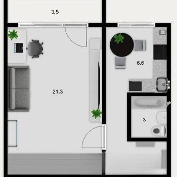 Продается 1-комнатная квартира, 38 м²