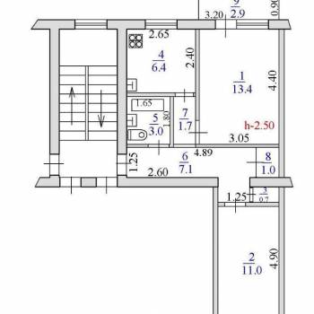Продается 2-х комнатная квартира, 43,3 м²
