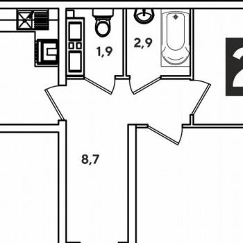 Продается 2-х комнатная квартира, 69,4 м²
