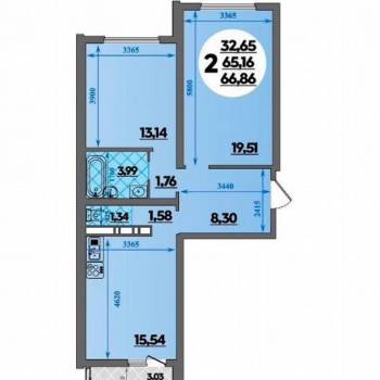 Сдается 2-х комнатная квартира, 67 м²