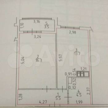 Продается 1-комнатная квартира, 41 м²