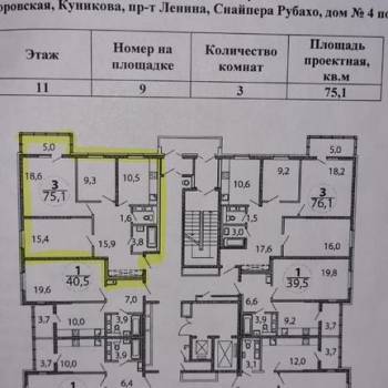 Продается 3-х комнатная квартира, 75 м²