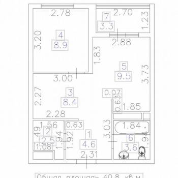 Сдается 1-комнатная квартира, 40 м²