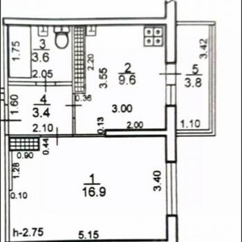 Продается 1-комнатная квартира, 35 м²