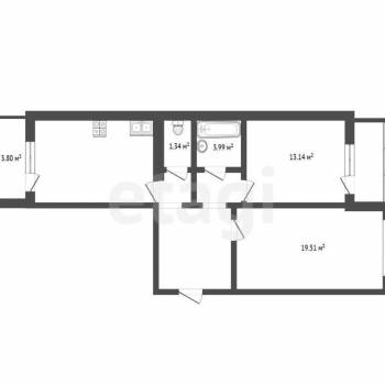 Продается 2-х комнатная квартира, 65,4 м²