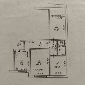 Продается 3-х комнатная квартира, 64,8 м²