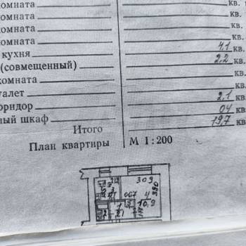 Продается 1-комнатная квартира, 19,7 м²