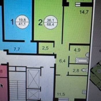 Продается 2-х комнатная квартира, 68,4 м²