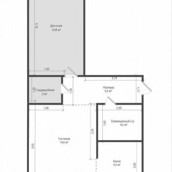 Продается 2-х комнатная квартира, 45,2 м²