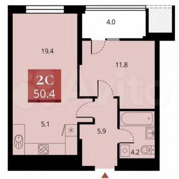 Продается 2-х комнатная квартира, 48 м²