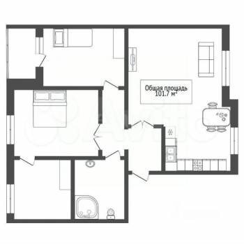 Продается Многокомнатная квартира, 101,7 м²