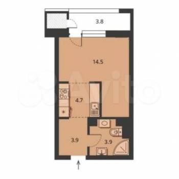 Сдается 1-комнатная квартира, 27,1 м²