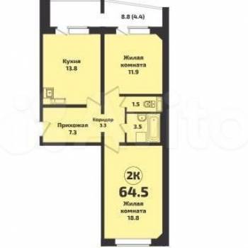 Сдается 2-х комнатная квартира, 64,5 м²