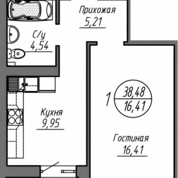 Сдается 1-комнатная квартира, 40 м²