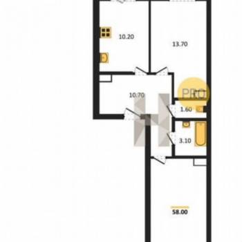 Сдается 2-х комнатная квартира, 57 м²