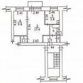 Продается 2-х комнатная квартира, 40,5 м²