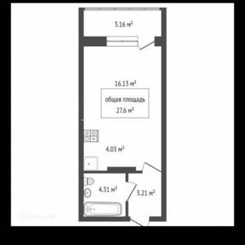 Сдается 1-комнатная квартира, 27,5 м²