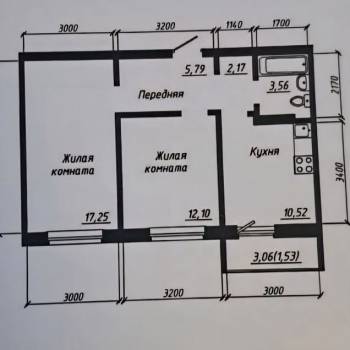 Продается 2-х комнатная квартира, 51,7 м²