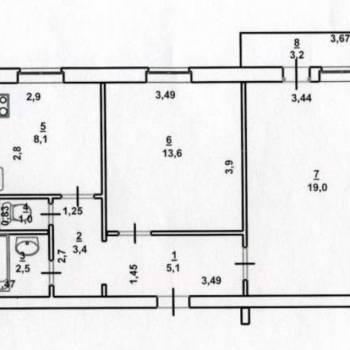 Сдается 2-х комнатная квартира, 54 м²