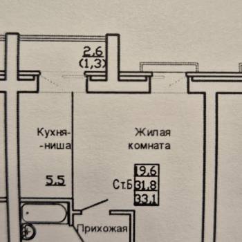 Сдается 1-комнатная квартира, 31,8 м²