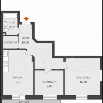 Продается 2-х комнатная квартира, 62,9 м²