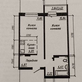 Продается 1-комнатная квартира, 43,2 м²