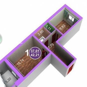Сдается 1-комнатная квартира, 37 м²