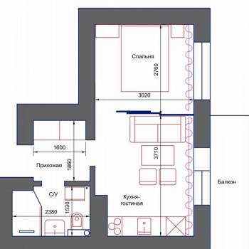 Продается 1-комнатная квартира, 26 м²