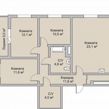 Продается 3-х комнатная квартира, 80 м²