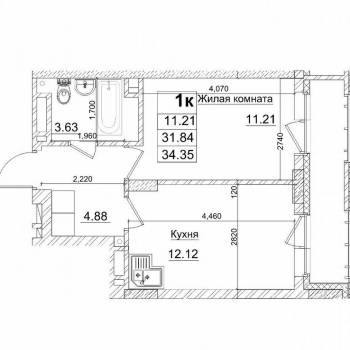 Сдается 1-комнатная квартира, 32,2 м²