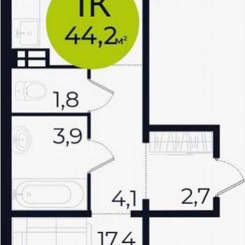Сдается 2-х комнатная квартира, 45 м²