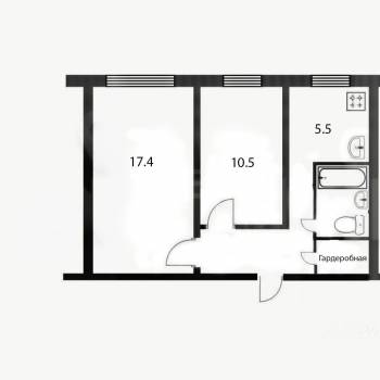 Сдается 2-х комнатная квартира, 44 м²