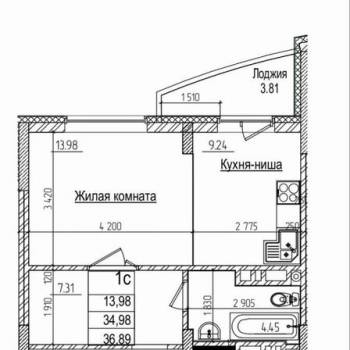Сдается 1-комнатная квартира, 37 м²