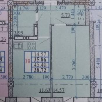 Продается 1-комнатная квартира, 38,7 м²