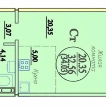 Сдается 1-комнатная квартира, 32 м²
