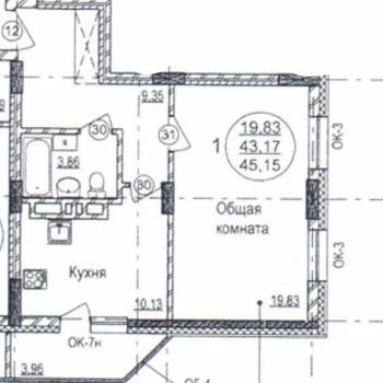 Сдается 1-комнатная квартира, 45 м²